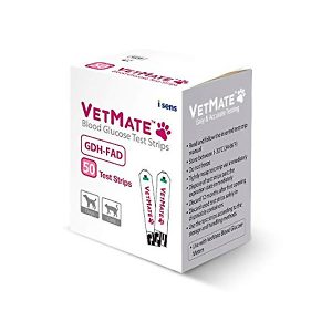 Tiras reactivas para glucómetro veterinario VetMate, caja de 50 unidades