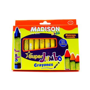 Crayones 12 colores Madison Super Jumbo