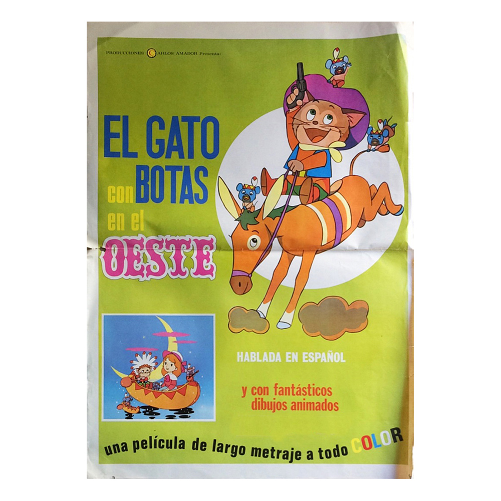 Afiche histórico original EL GATO CON BOTAS EN EL OESTE