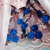 Conjunto de manta y pollera color rosa con azul, diseño exclusivo y hecho a mano