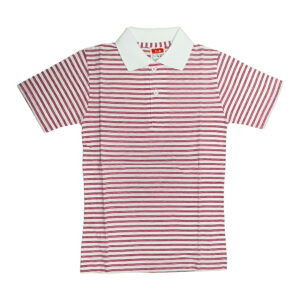 Camiseta para niños de manga corta, rayas blancas y rojas (3-10 años)
