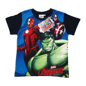 Camiseta de manga corta para niños con figura de Avengers (3-7 años)