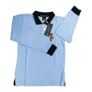 Camiseta de manga larga para niños, color azul línea US POLO (5-12 años)