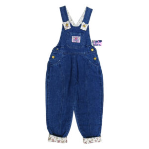 Jardinera jeans para niñas, con forro floreado (2-5 años)