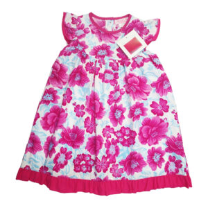 Vestido sin mangas para niñas, con flores rosa y tonos azules línea Isabelle Rose (2-8 años)