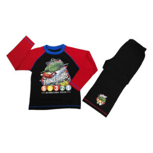Pijama para niños con figura de Thunderbirds, color negro y rojo (4-10 años)
