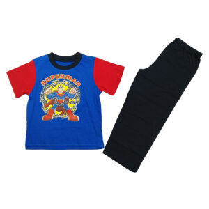 Pijama manga corta para niños con figura de Superman, color azul, celeste y rojo (2-8 años)