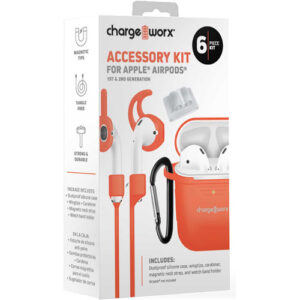 Funda Airpods 1 y 2 (Kit de 6 piezas) color naranja - Charge Worx