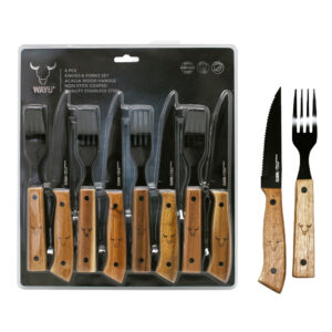 Set de cuchillos y tenedores PRM Wayu, 8 piezas