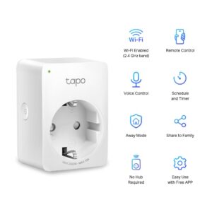 Mini enchufe smart WiFI, Amazon Alexa, Google Assitant Tapo P100 - TP-LINK