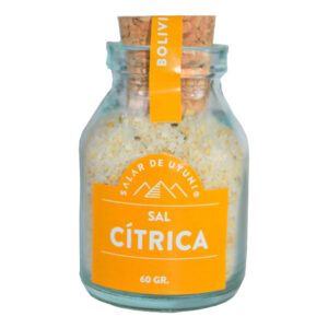 Sal cítrica Salar de Uyuni, frasco de vidrio 60grs