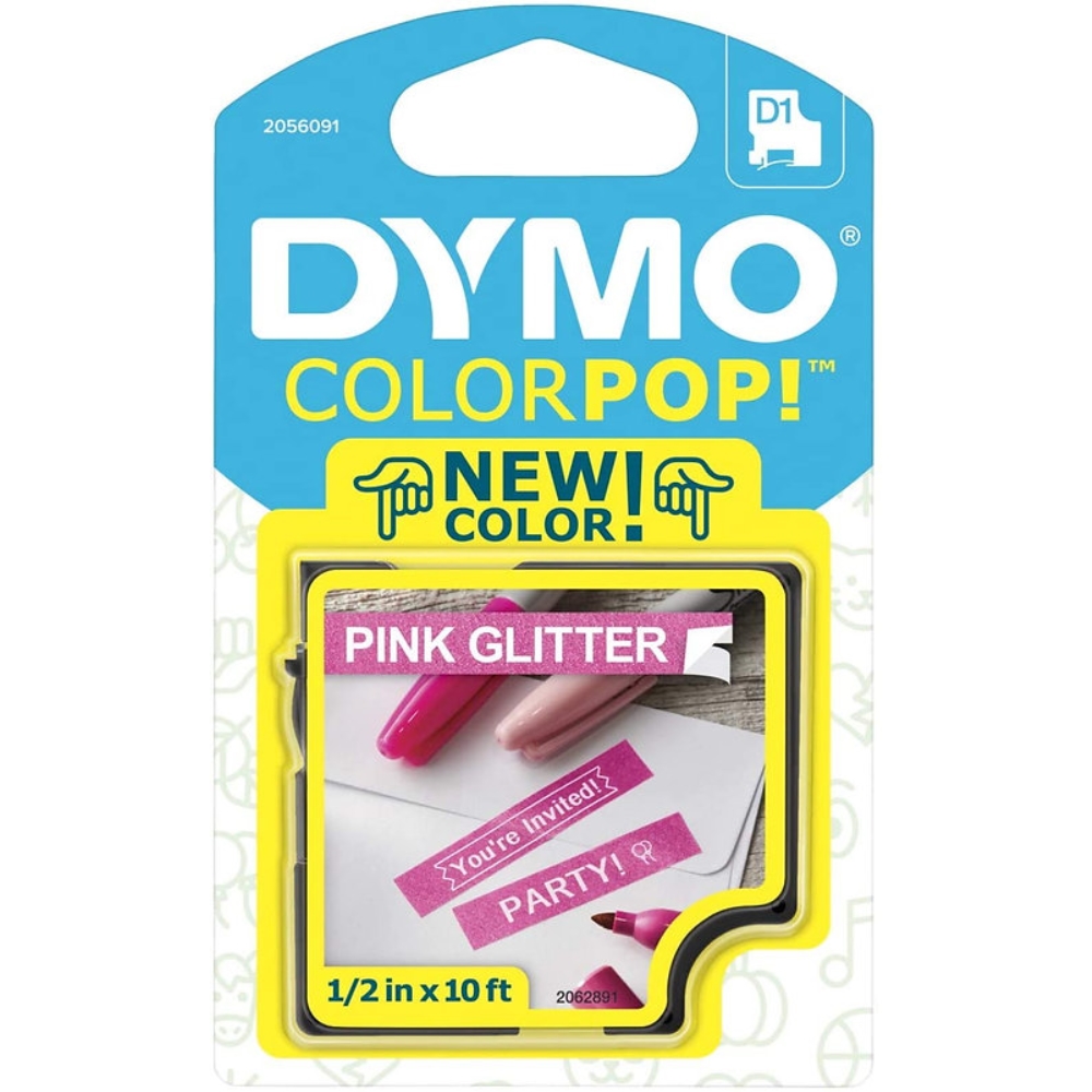 Cinta D1 LabelManager Color Pop Blanco sobre Rosado 12mm x 3m - Dymo 2056091