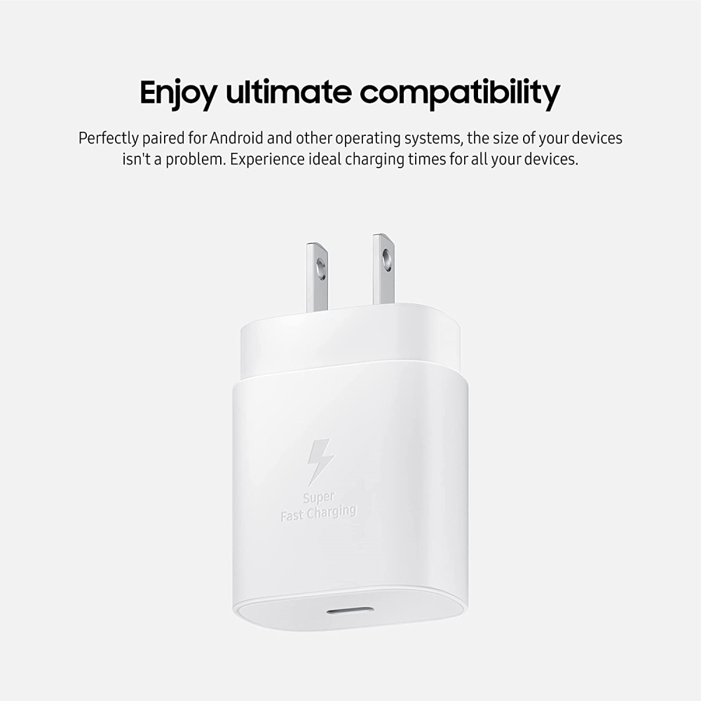 Cargador de pared carga rápida 25W USB-C color blanco - Samsung EP-TA800NWEGUS