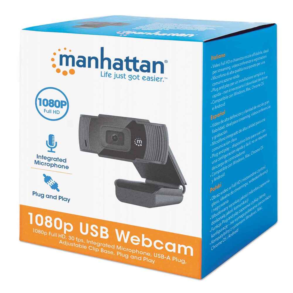 Webcam 2MP 1080P Full HD USB-A - Manhattan 462006