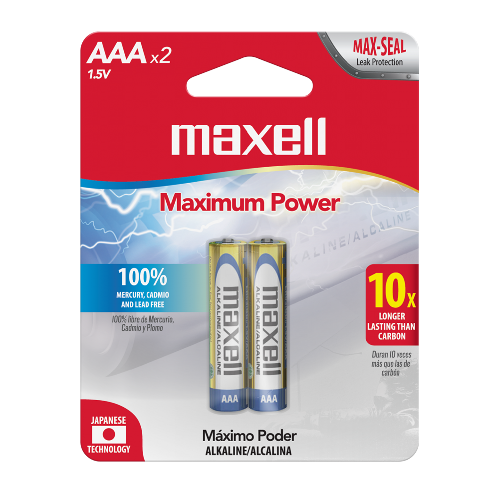 Pack de 2 piezas Pila Bateria AAA - Maxell AAA-2BP 723807