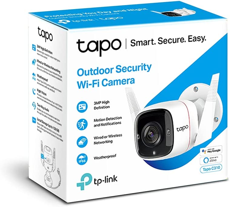 Cámara de seguridad para exterior Full HD c/Wi-Fi + Ethernet, microSD, sensor movimiento, audio - TP-LINK TAPO C310