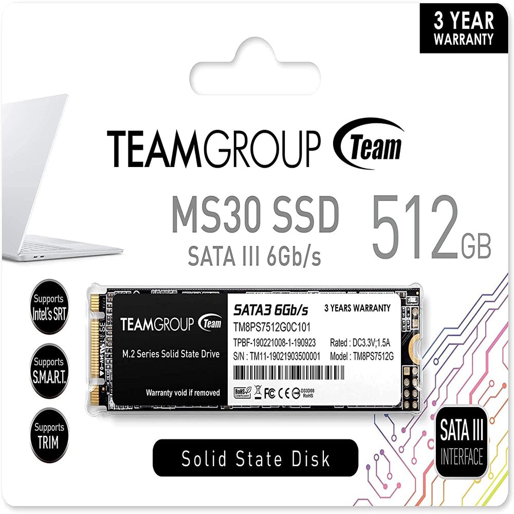 Disco duro SSD M.2 SATA III MS30 512GB - Teamgroup TM8PS7512G0C101